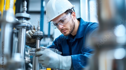 A skilled repairman getting ready to use a tool