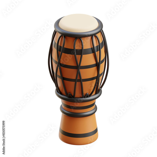 3D Brazilian Atabaque Drum Percussion Instrument