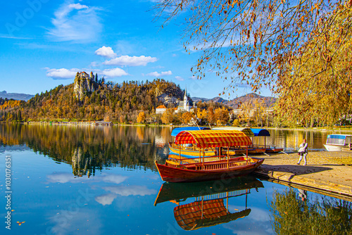 Slovenia's magnificent lake Bled in autumn