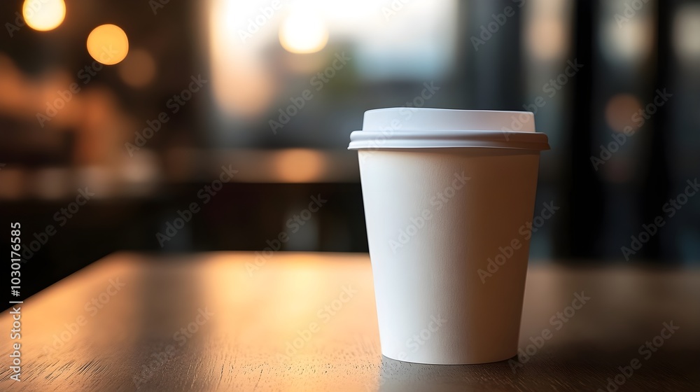 Fototapeta premium white paper coffee cup mockup