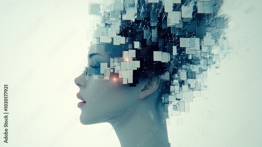 Digital Transformation of the Human Mind Concept Digital Transformation of the Human Mind Concept