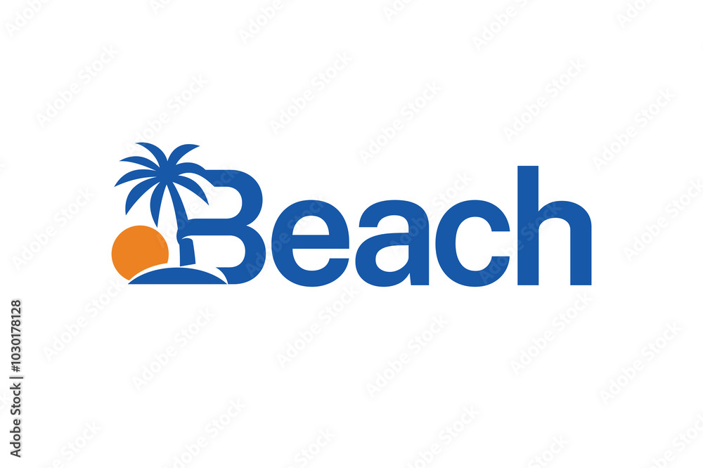 Obraz premium Letter B beach, island logo design vector