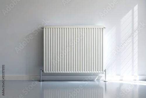 Wallpaper Mural Minimalist white radiator emitting soft frosty aura against pristine backdrop Torontodigital.ca