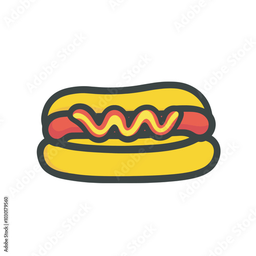 simple hotdog logo for fast food business