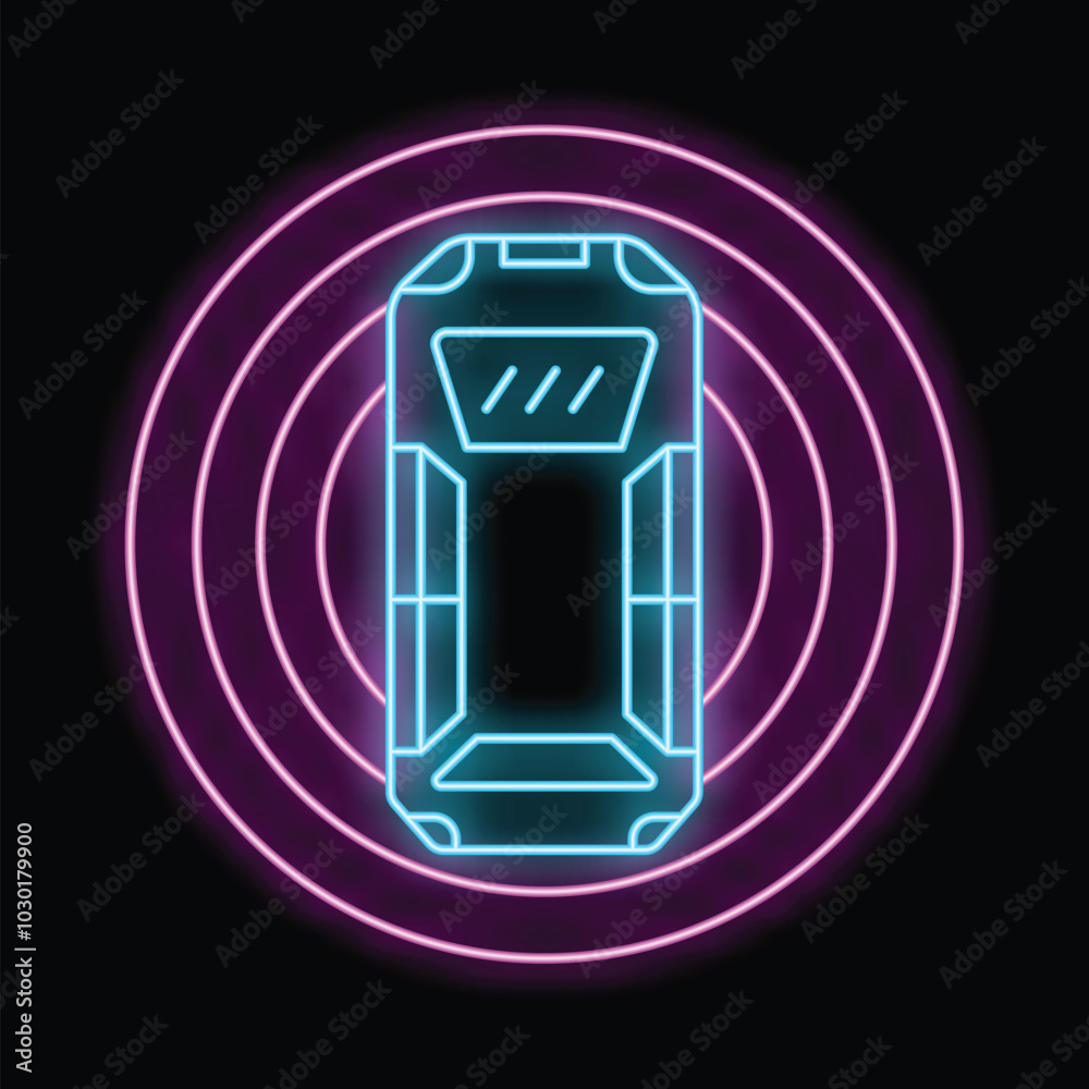 Glowing neon line police electric shocker icon isolated on black background. Vector Glowing neon line police electric shocker icon isolated on black background. Vector