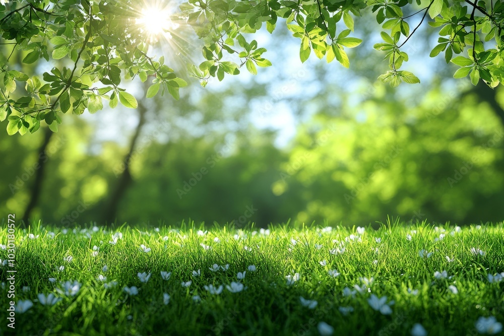Fototapeta premium Concept background for Earth Day: Bokeh light and abstract blurred green nature