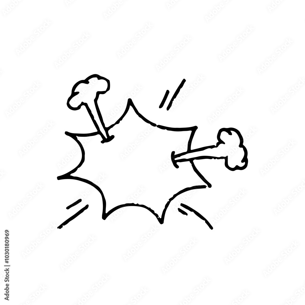 Manga speech bubble with onomatopoeia sign. Cloud crayon speech for text. Doodle frame for manga chat. Manga speech bubble with onomatopoeia sign. Cloud crayon speech for text. Doodle frame for manga chat.