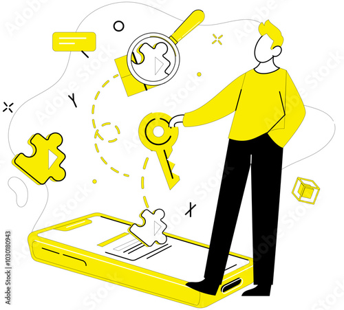 Structured thinking vector illustration. Innovation transforms into opportunities in crucible strategic minds Progress flourishes where individuality and structured thinking intersect