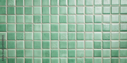 Wallpaper Mural Mint green tiles wall background with vintage square tiles Torontodigital.ca