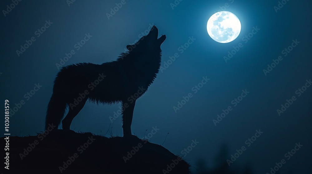 Wolf Howling at the Full Moon Wolf Howling at the Full Moon