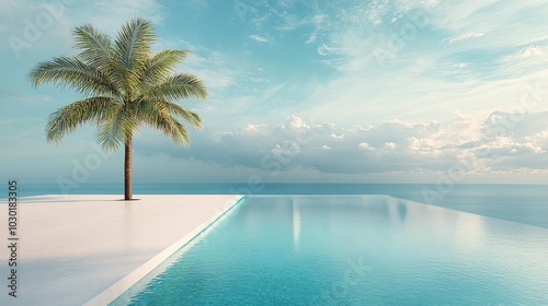 Tranquil indoor pool area with natural light and blue tiles creating a serene...