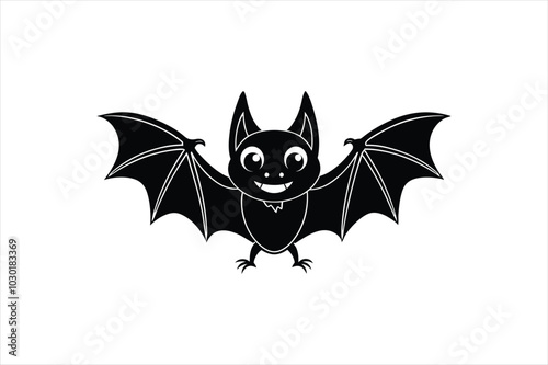 Cute Bat vector art illustration