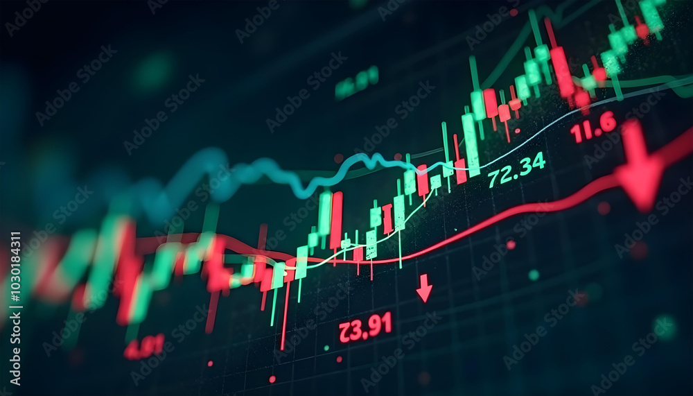 invest trading dynamic stock market chart with candlestick data