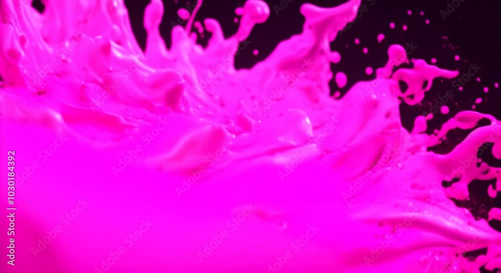 Super slow motion of neon pink liquid moving Super slow motion of neon pink liquid moving