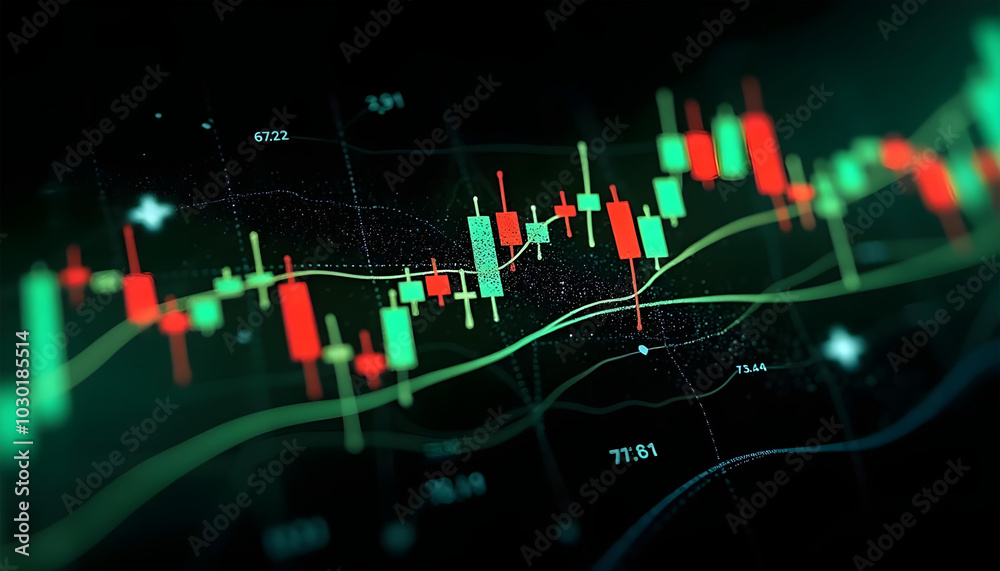 Fototapeta premium invest trading dynamic stock market chart with candlestick data