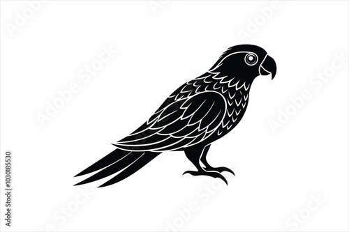 Cute parrot bird vector art illustration