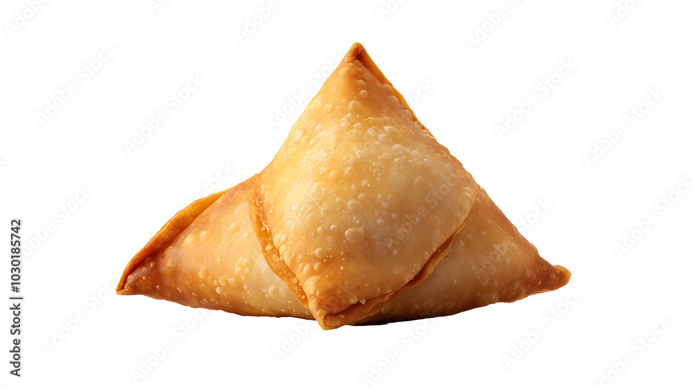 Indian snack food. Onion samosa isolated on a white background Indian snack food. Onion samosa isolated on a white background