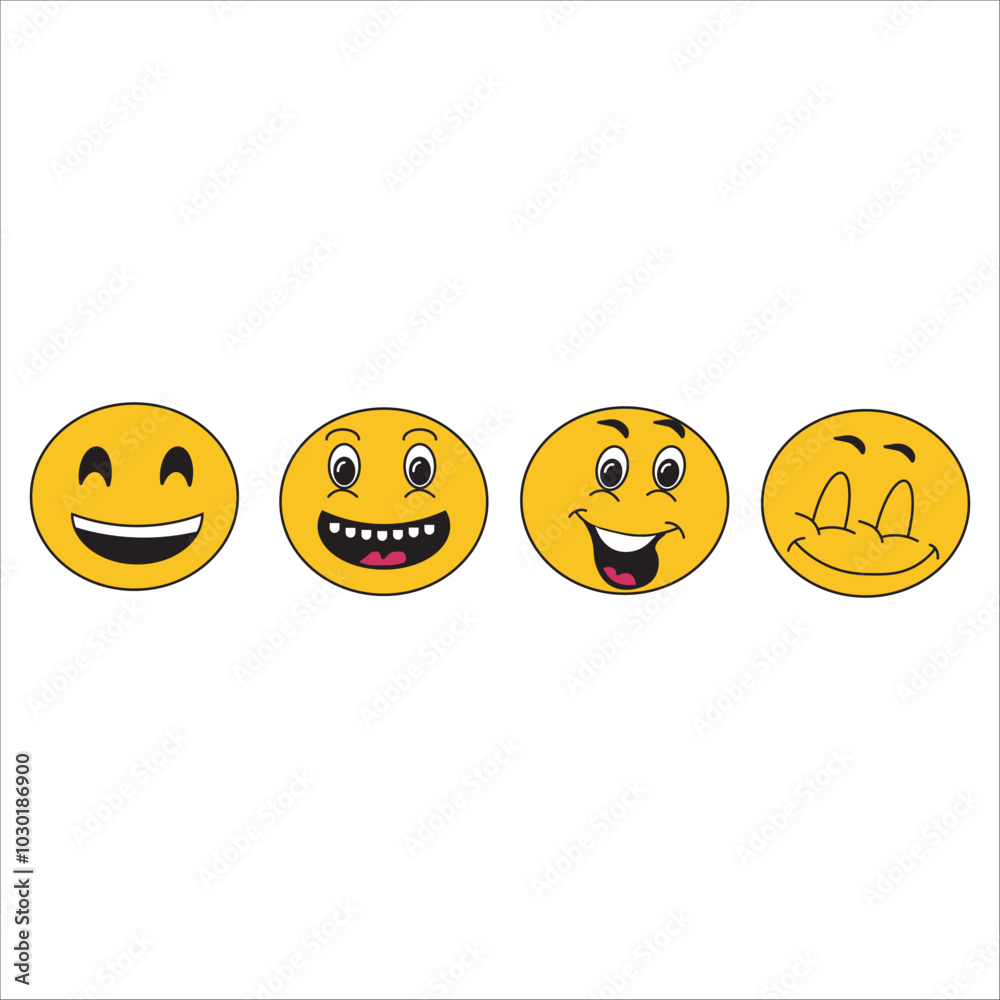 Naklejka premium set of smileys
