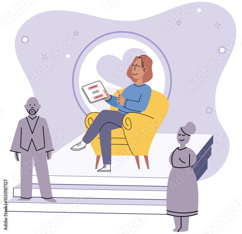 Introvert vector illustration. Psychology recognizes introversion as normal variation in human personality Emotional well being is crucial for introverts to navigate social situations Anxiety and fear