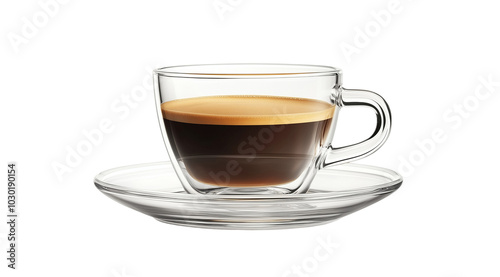 PNG, a cup of coffee on a white background, created using Generative AI technology.