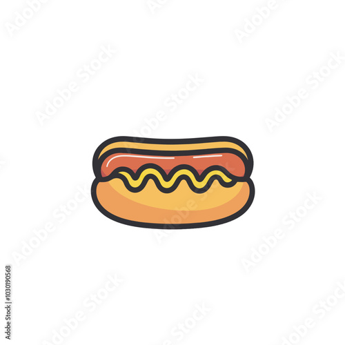 simple hotdog logo for fast food business