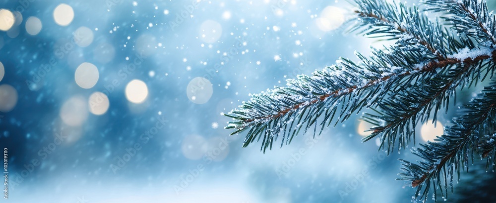 The Snowy Pine Branch