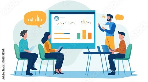 HR manager leading a corporate training session for new employees