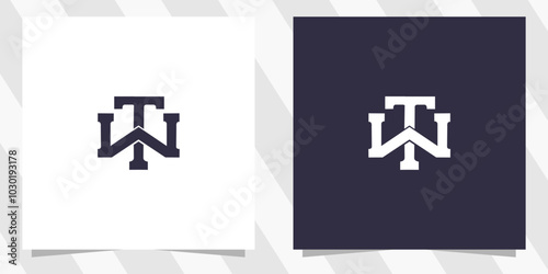 letter tw wt logo design vector