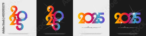 Bonne année - meilleurs vœux 2025 - vecteur pour affiche, bannière, salutation et célébration du nouvel an 2025.
