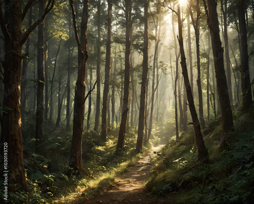 Fototapeta premium serene forest path