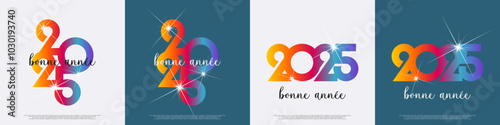 Bonne année - meilleurs vœux 2025 - vecteur pour affiche, bannière, salutation et célébration du nouvel an 2025.