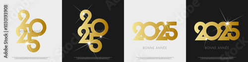 Bonne année - meilleurs vœux 2025 - vecteur pour affiche, bannière, salutation et célébration du nouvel an 2025.