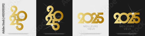 Bonne année - meilleurs vœux 2025 - vecteur pour affiche, bannière, salutation et célébration du nouvel an 2025.