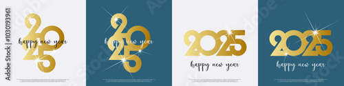 Happy new year - best wishes 2025 with colorful truncated number. Perfect vector for poster, banner, greeting and new year 2025 celebration.