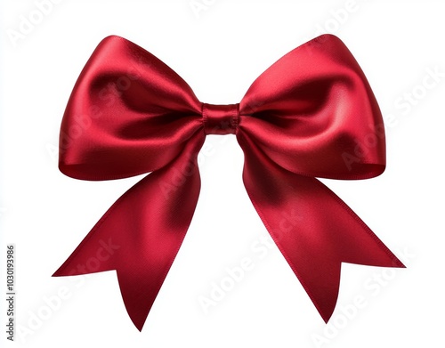 A red ribbon with a bow isolated against a transparent background, perfect (3)