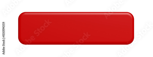 Red button. Isolated. Blank. 3d illustration.