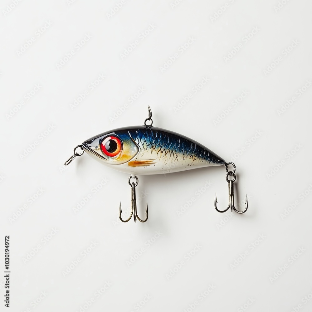 Vobler isolated on a white background. Fishing lure for fishing. Plastic fish with hooks. Spinning bait. Vobler isolated on a white background. Fishing lure for fishing. Plastic fish with hooks. Spinning bait.