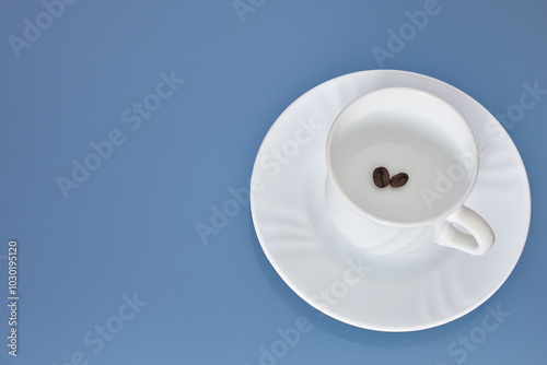 cup of coffee on blue background