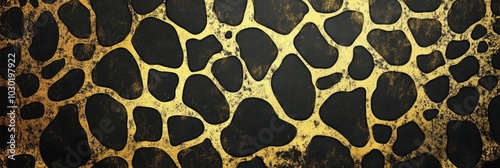 Elegant gold leopard background with animal skin. Golden-textured, exotic animal skin.