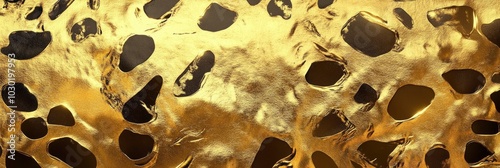 Elegant gold leopard background with animal skin. Golden-textured, exotic animal skin.