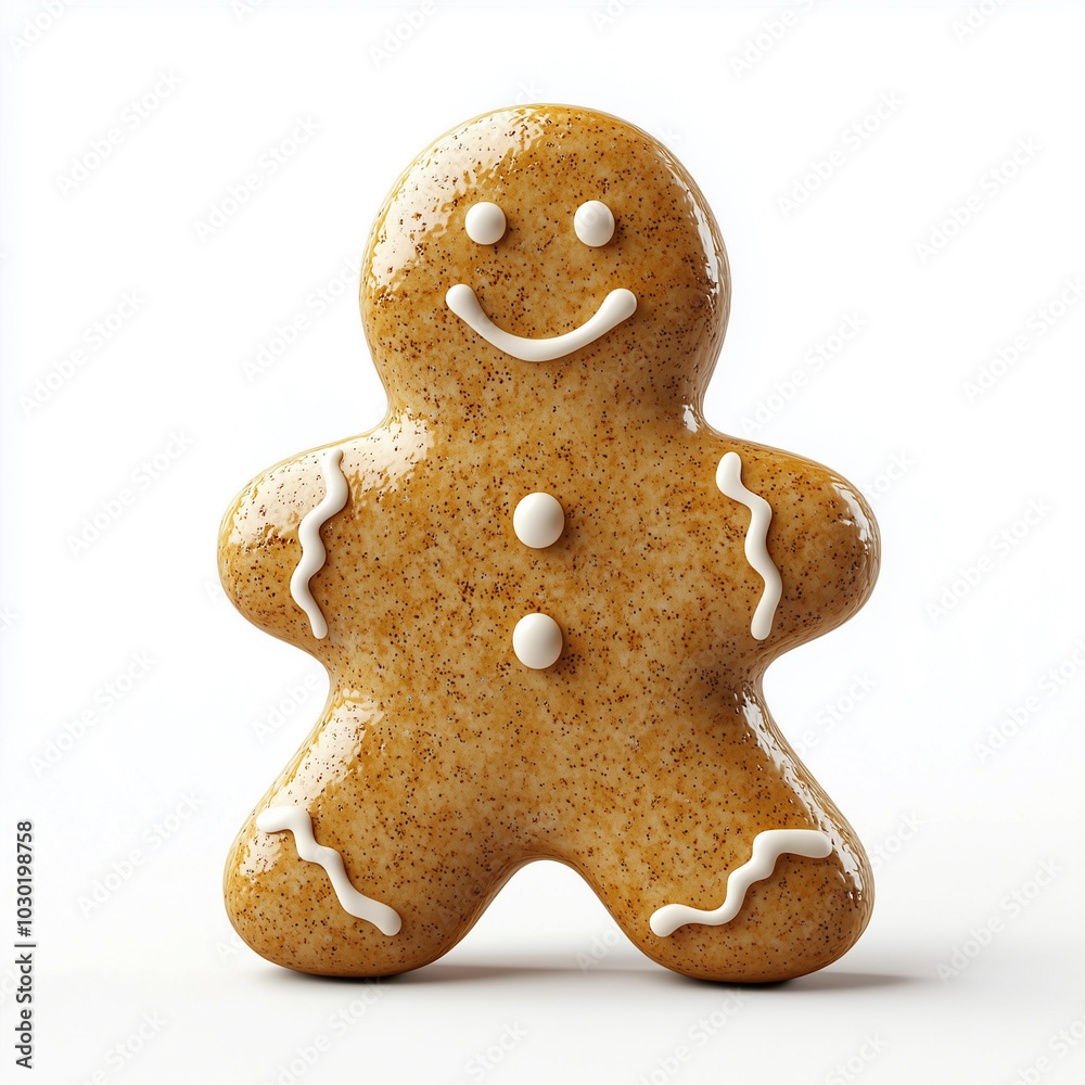 3D icons of Gingerbread man. white background