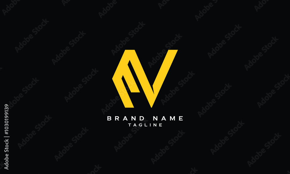 MV, VM, Abstract initial monogram letter alphabet logo design