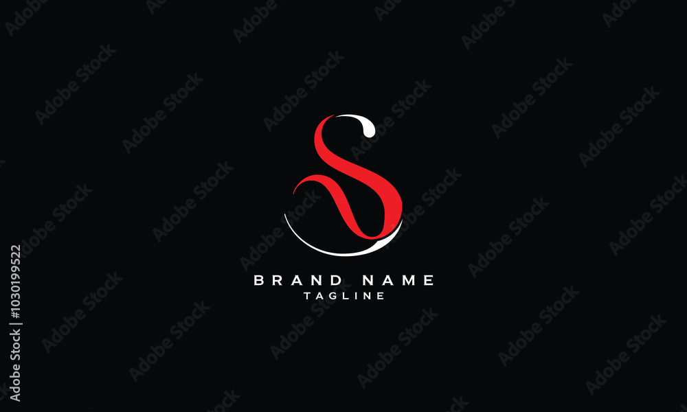 Obraz premium SU, US, Abstract initial monogram letter alphabet logo design