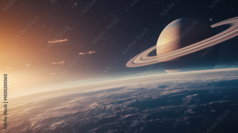 Obraz premium Futuristic Cityscape with Photorealistic Elements