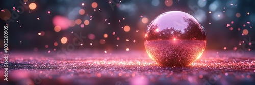 Wallpaper Mural The floor is covered in pink confetti and a disco ball rests on it Torontodigital.ca