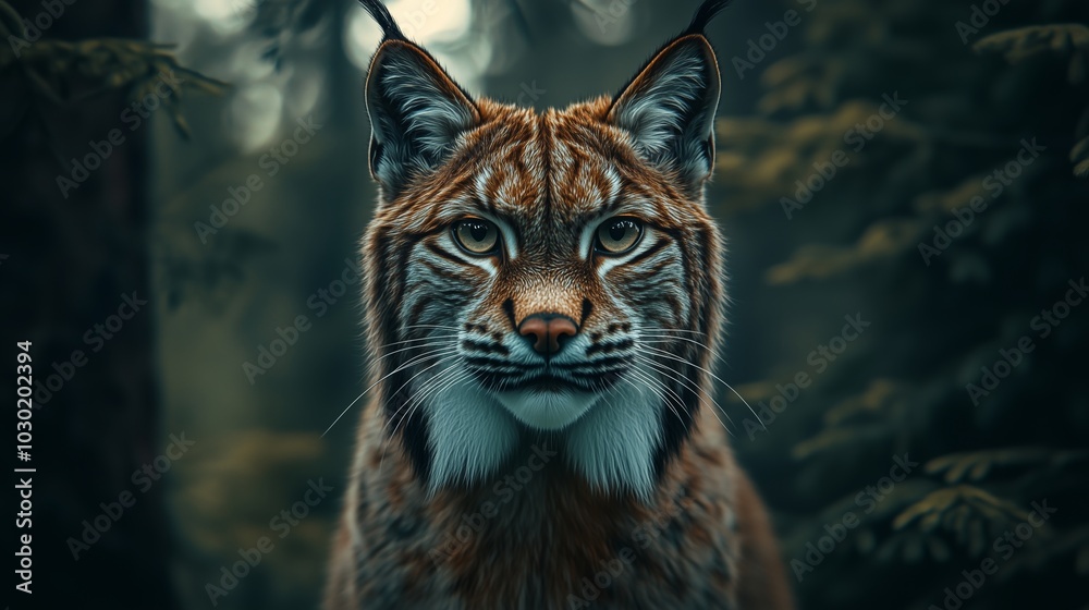 A detailed portrait of a lynx