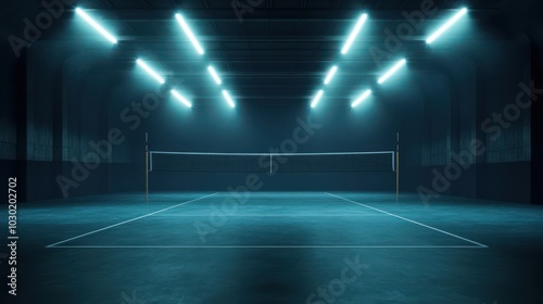 Dramatically Lit Volleyball Court for Exciting Indoor Sports Events