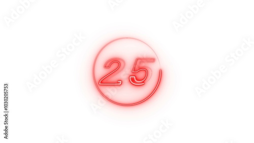 Neon countdown timer number illustration.