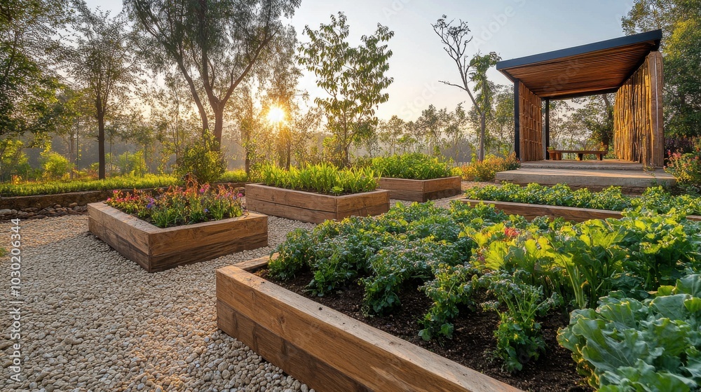 A creative rural school project where students are building a sustainable garden, using both traditional agricultural knowledge and modern environmental science.