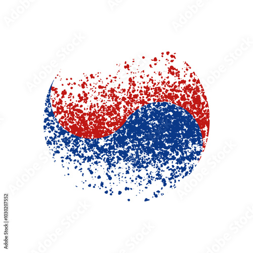 Korean Taegeukgi mark vector art with texture